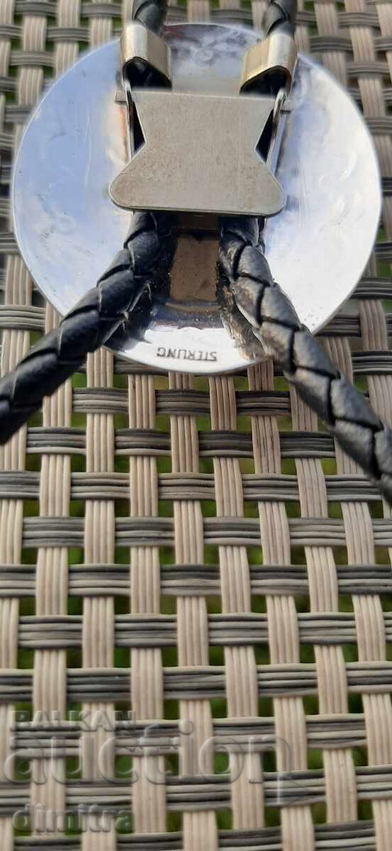 Silver Bolo Tie with Turquoise - 5 Silver Bolo Tie with Turquoise - 5