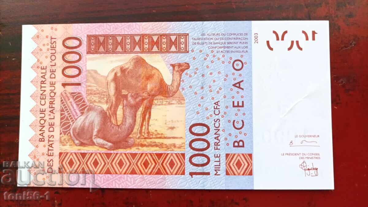 Мали 1000 франка 2011 UNC с цена 25.00 лв. | € 12.78 Мали 1000 франка 2011 UNC с цена 25.00 лв. | € 12.78