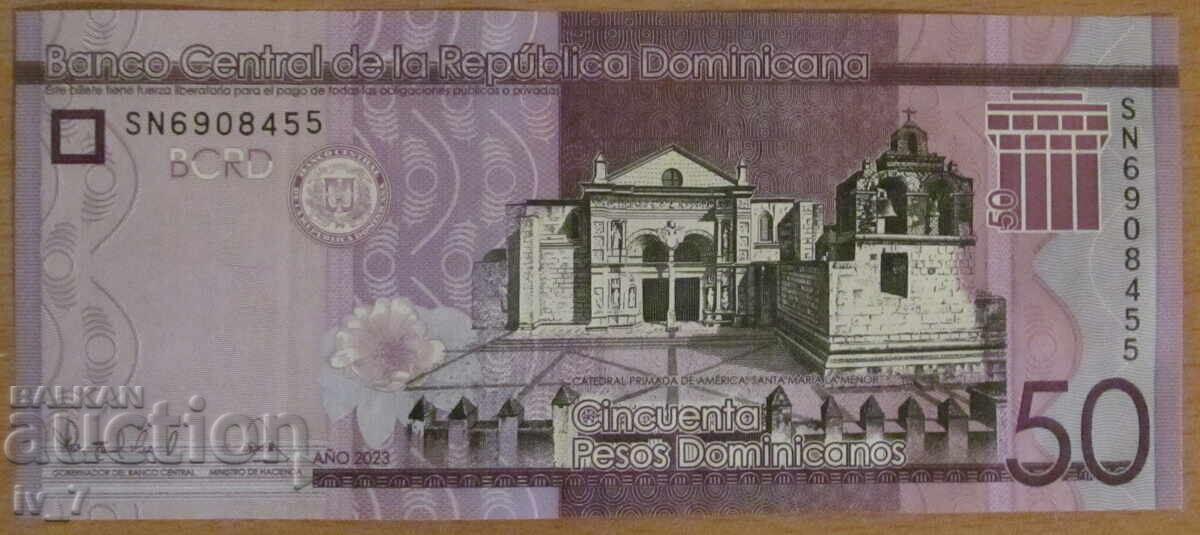 50 Pesos 2023, DOMINICAN REPUBLIC, UNC