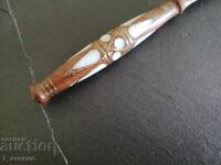 Cuțit de scrisori, lemn nobil, sidef, bronz 28.06.25