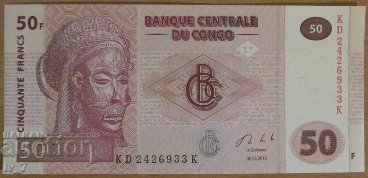 50 Francs 2013, CONGO - UNC