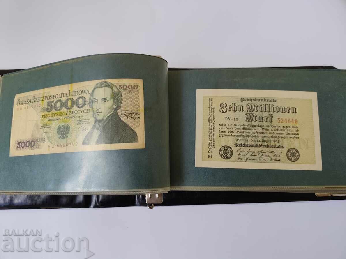 Clasor mare cu 50 de bancnote cu preț 140.00 BGN | € 71.58