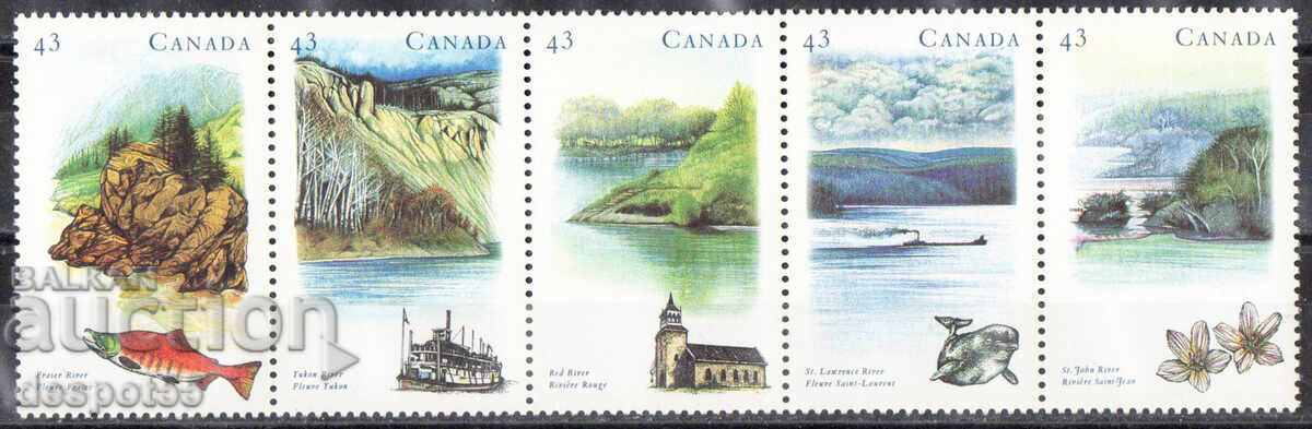 1993. Canada. Râuri Canadiene. Strip 1993. Canada. Râuri Canadiene. Strip