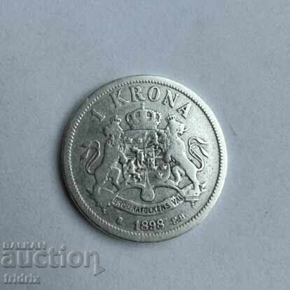 Σουηδία 1 κορώνα ασήμι / Sweden 1 κορώνα 1898 ZH