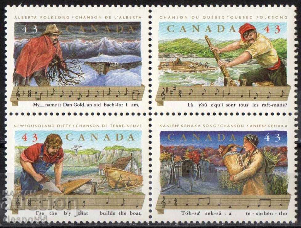 1993. Канада. Народни песни. Блок.