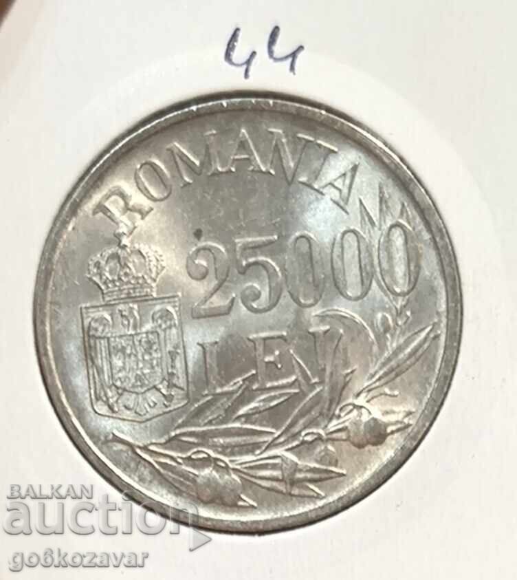 Доставка на Румъния 25000 Лей 1946г Сребро UNC топ монета ! ! !