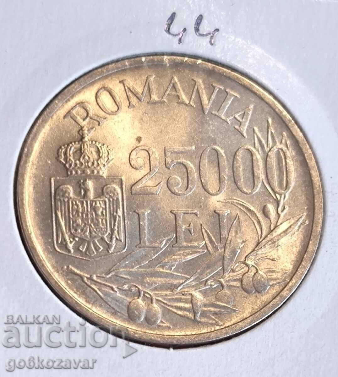 Румъния 25000 Лей 1946г Сребро UNC топ монета ! ! !