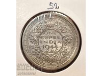 British India 1 Rupee 1944 Silver!