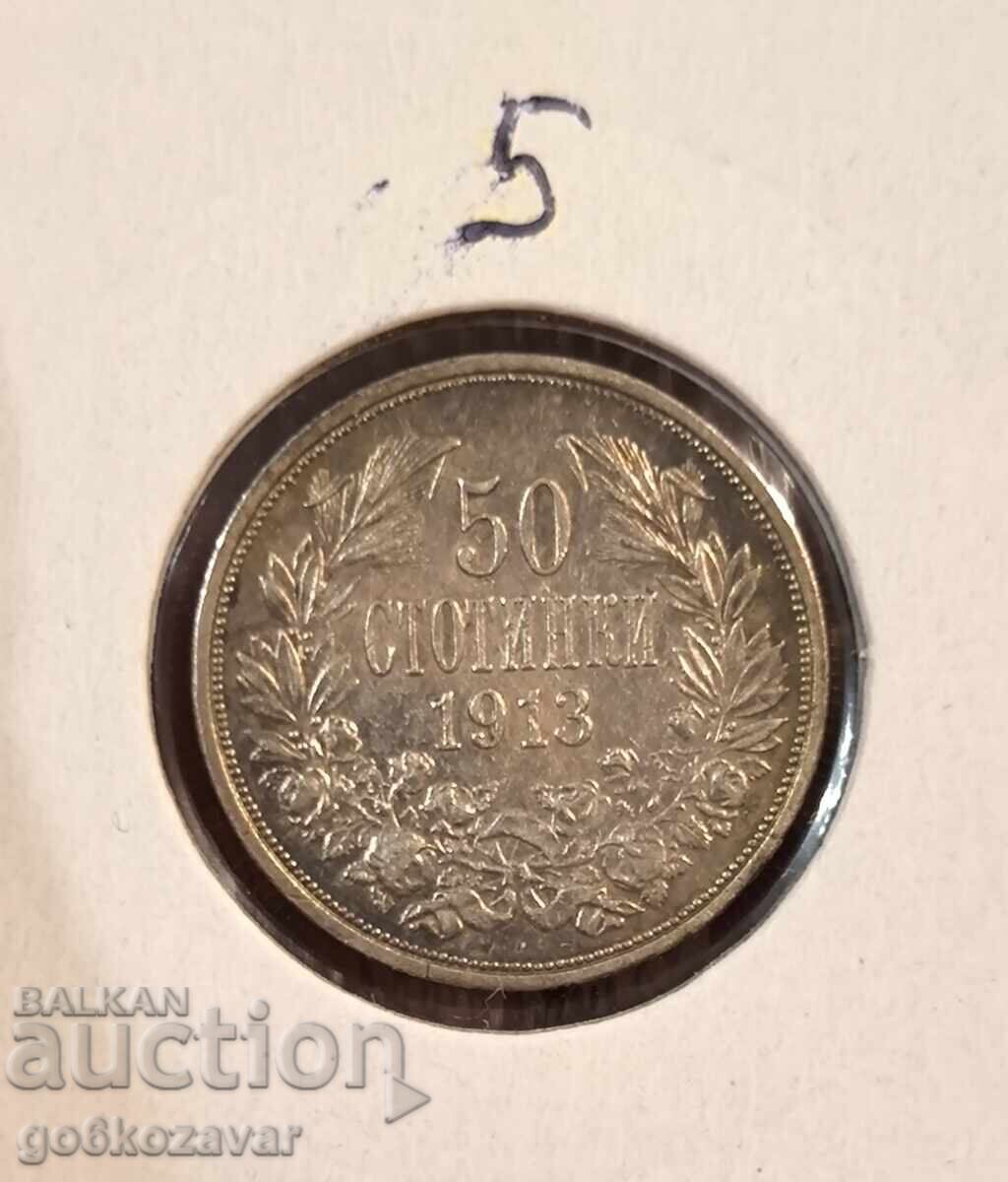 Bulgaria 50 de cenți 1913 Argint!