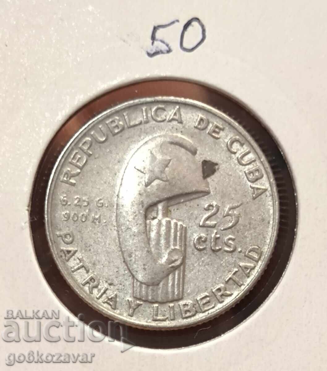 Cuba 25 Centavos 1953 Silver! with price € 17.38 | 33.99 BGN Cuba 25 Centavos 1953 Silver! with price € 17.38 | 33.99 BGN