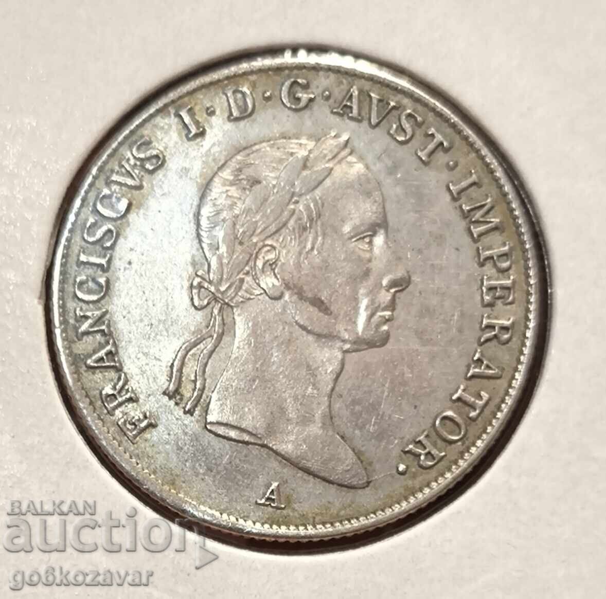 Доставка на Австрия 20 кройцера 1831г Сребро !