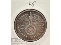 Германия трети райх 5 марки 1936г Сребро ! G
