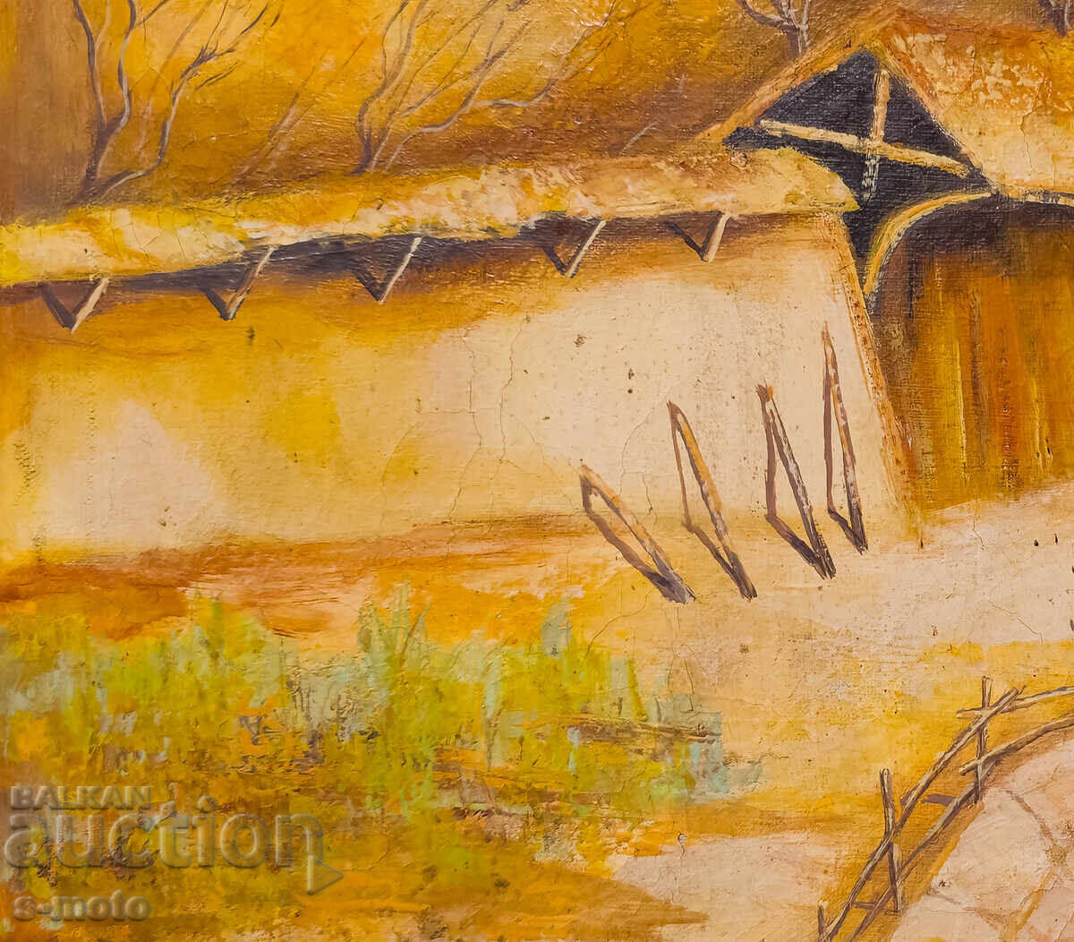 Oil painting landscape with a house - 5