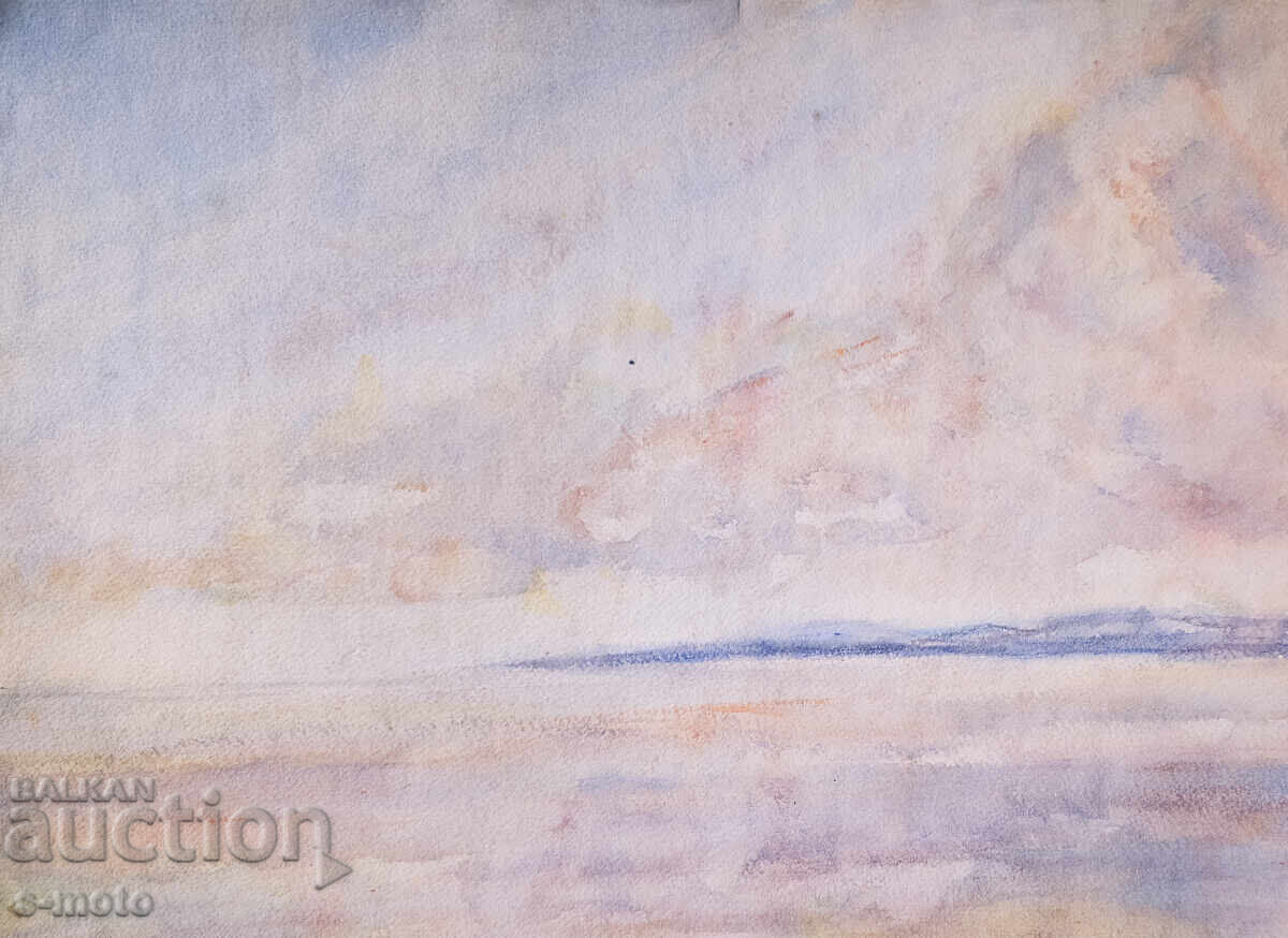 Licitație Pictură veche acuarelă peisaj