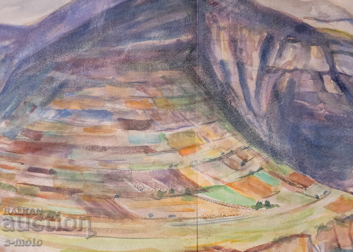 Livrarea Pictură veche acuarelă peisaj