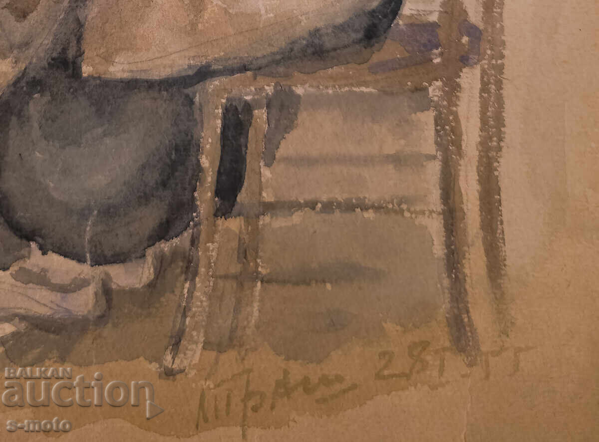 Δημοπρασία Λιούμπεν Πράσκοφ (1931–2007) ακουαρέλα πορτρέτο 1955 Δημοπρασία Λιούμπεν Πράσκοφ (1931–2007) ακουαρέλα πορτρέτο 1955