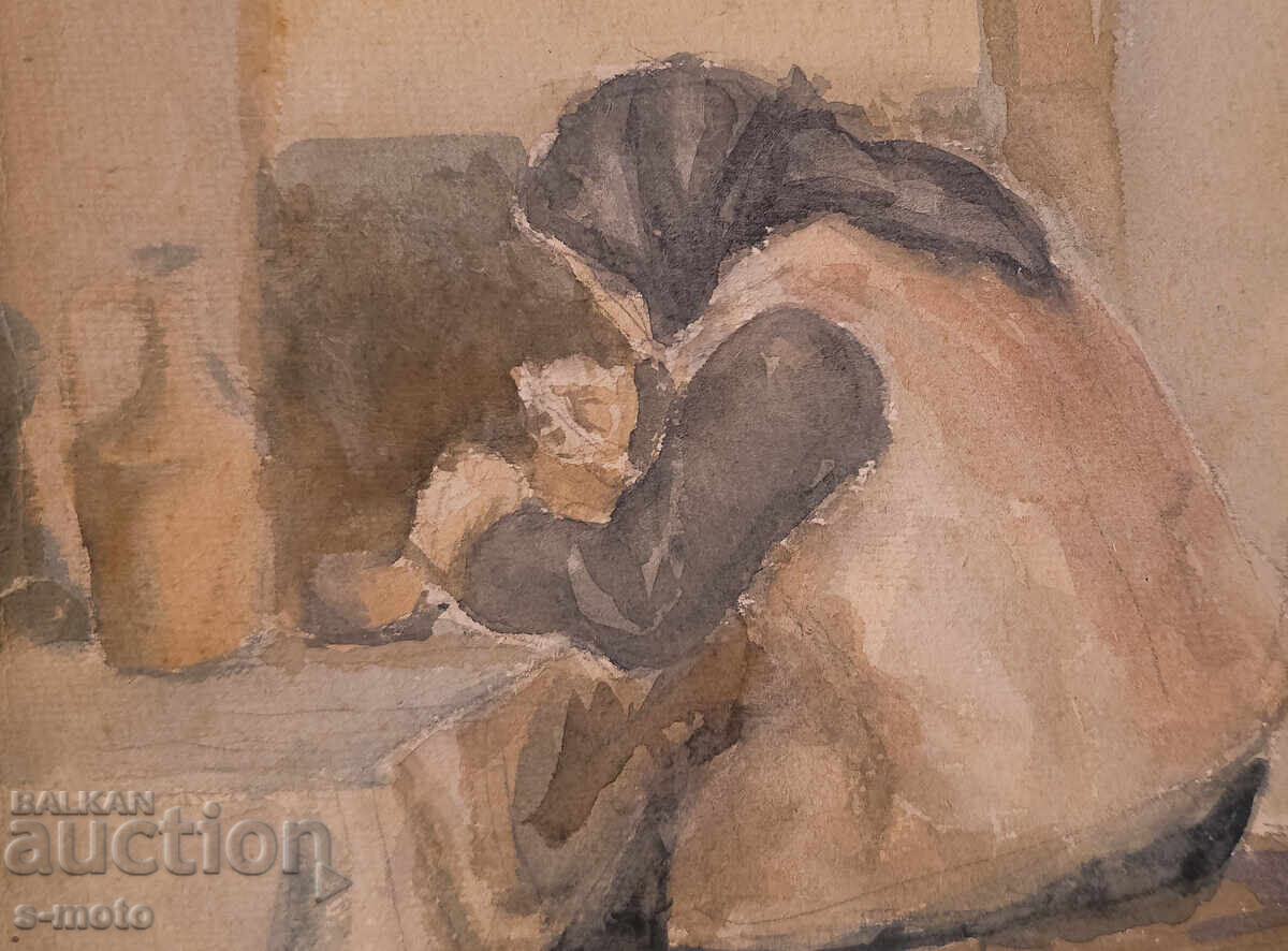 Παράδοση Λιούμπεν Πράσκοφ (1931–2007) ακουαρέλα πορτρέτο 1955 Παράδοση Λιούμπεν Πράσκοφ (1931–2007) ακουαρέλα πορτρέτο 1955