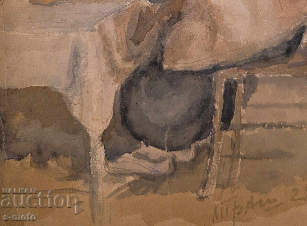 Λιούμπεν Πράσκοφ (1931–2007) ακουαρέλα πορτρέτο 1955 - 5 Λιούμπεν Πράσκοφ (1931–2007) ακουαρέλα πορτρέτο 1955 - 5