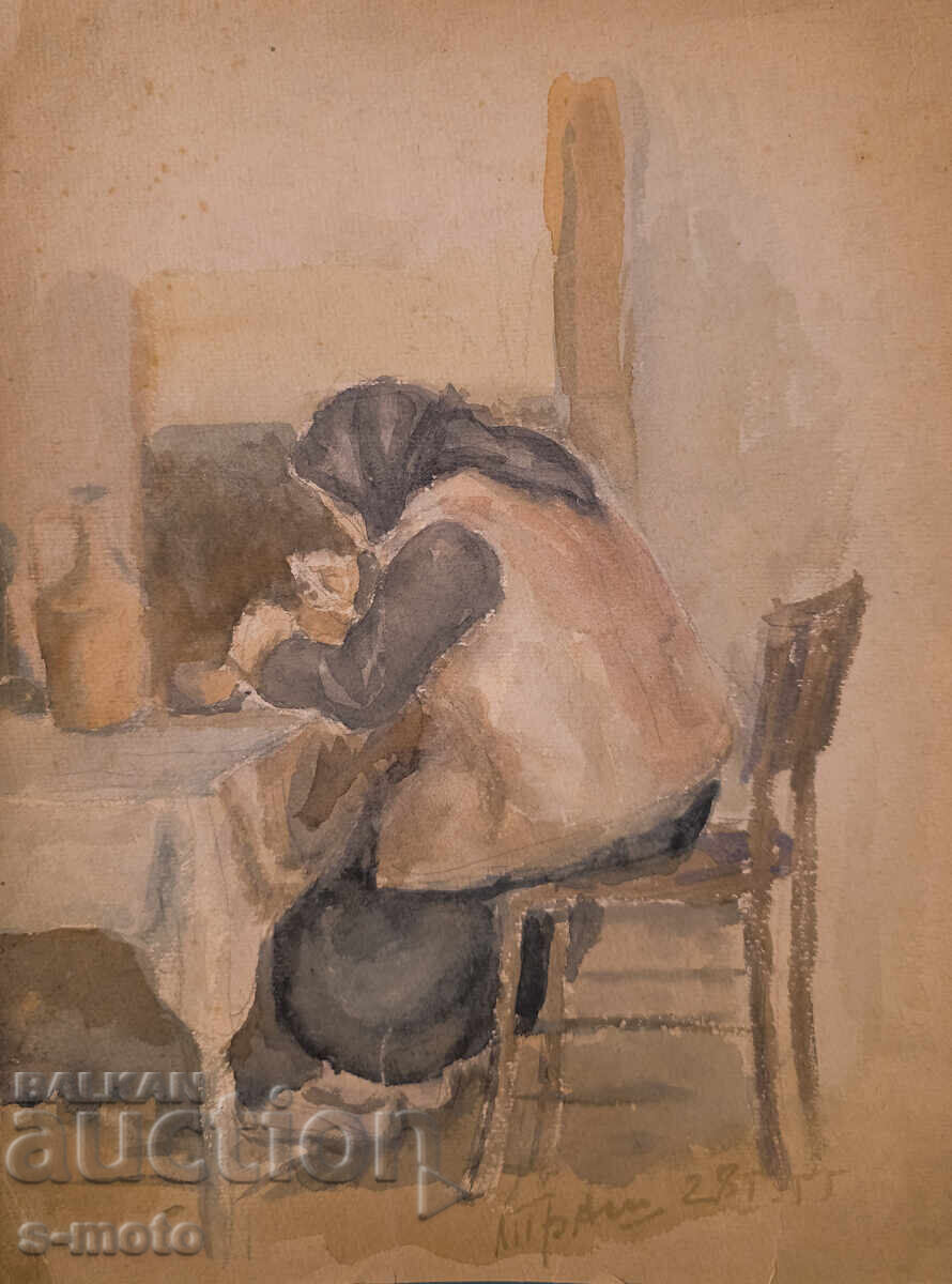 Λιούμπεν Πράσκοφ (1931–2007) ακουαρέλα πορτρέτο 1955 Λιούμπεν Πράσκοφ (1931–2007) ακουαρέλα πορτρέτο 1955