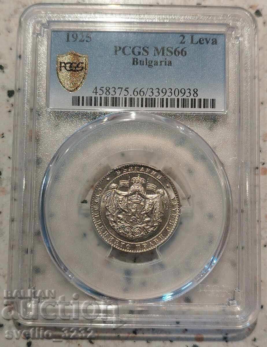 2 leva 1925 MS 66 PCGS με τιμή 2629.00 BGN | € 1344.19