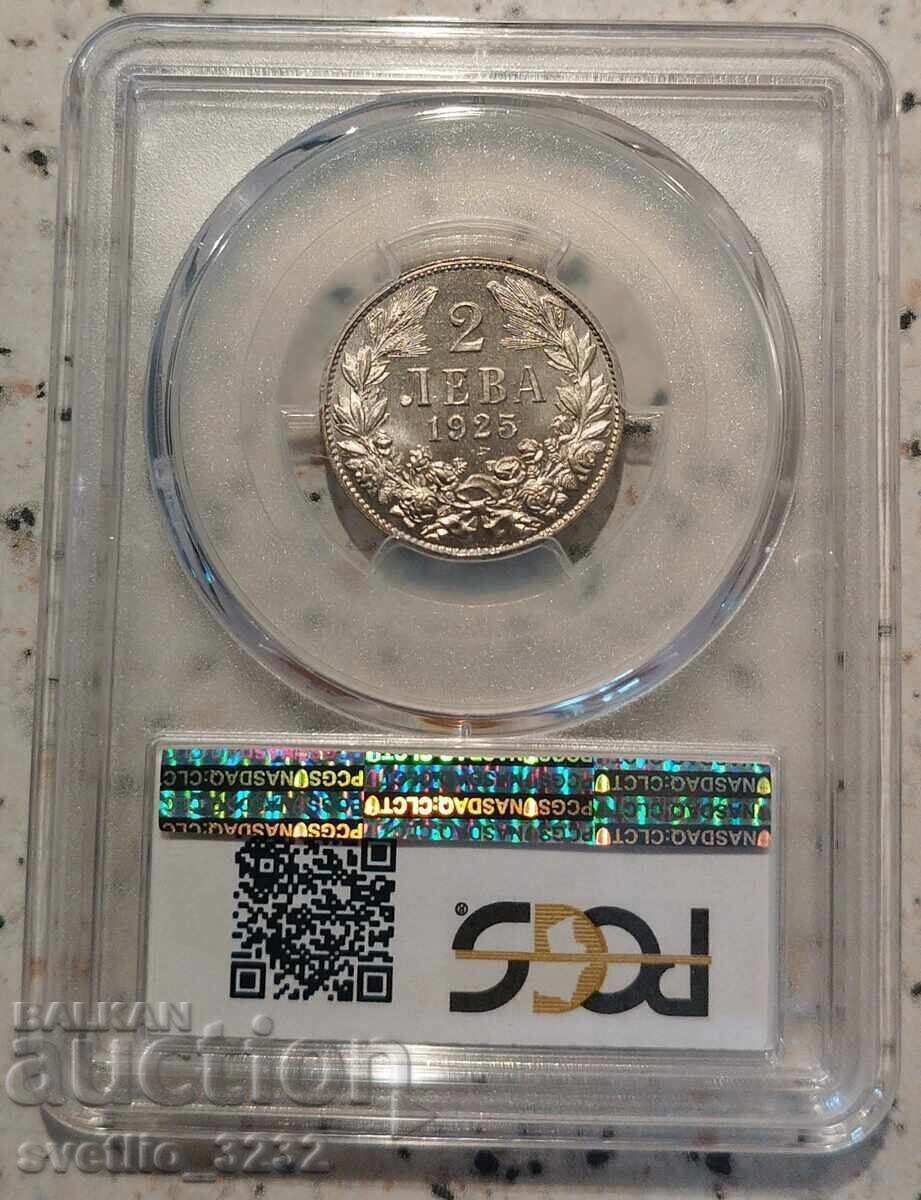 Δημοπρασία 2 leva 1925 MS 66 PCGS