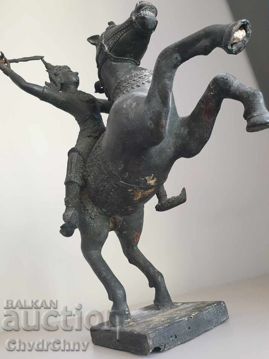 Auction  Old Asian Bronze Sculpture/Figure of God Arya on Horse