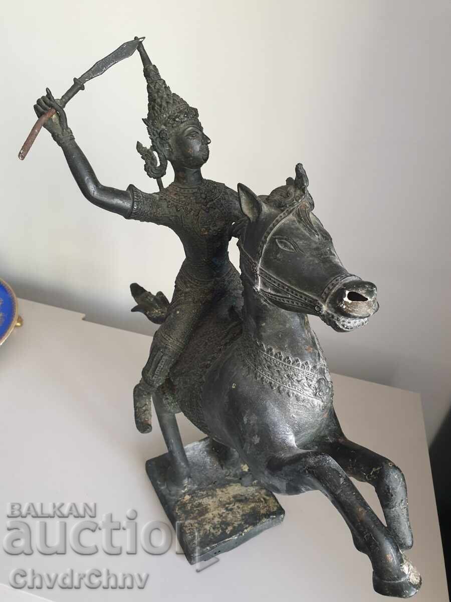 Delivery of Old Asian Bronze Sculpture/Figure of God Arya on Horse