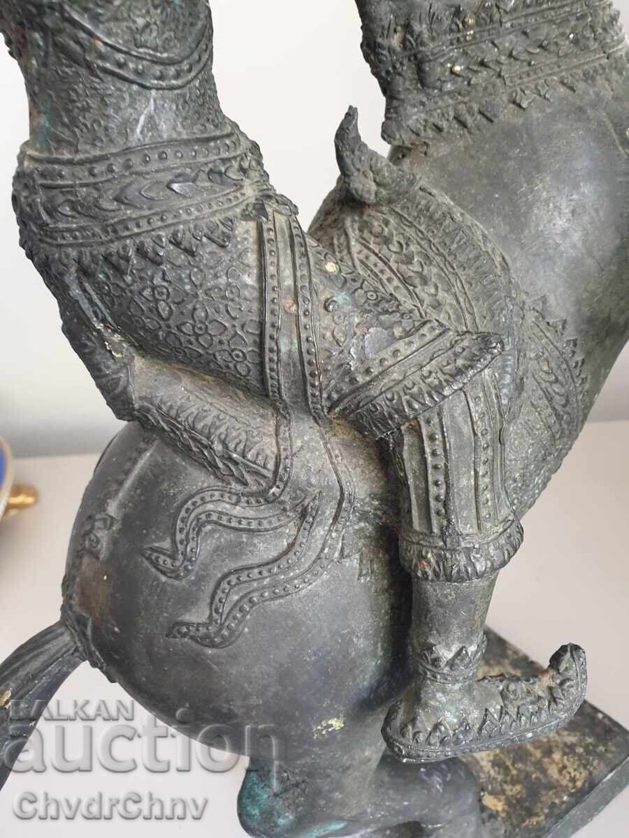 Old Asian Bronze Sculpture/Figure of God Arya on Horse - 6