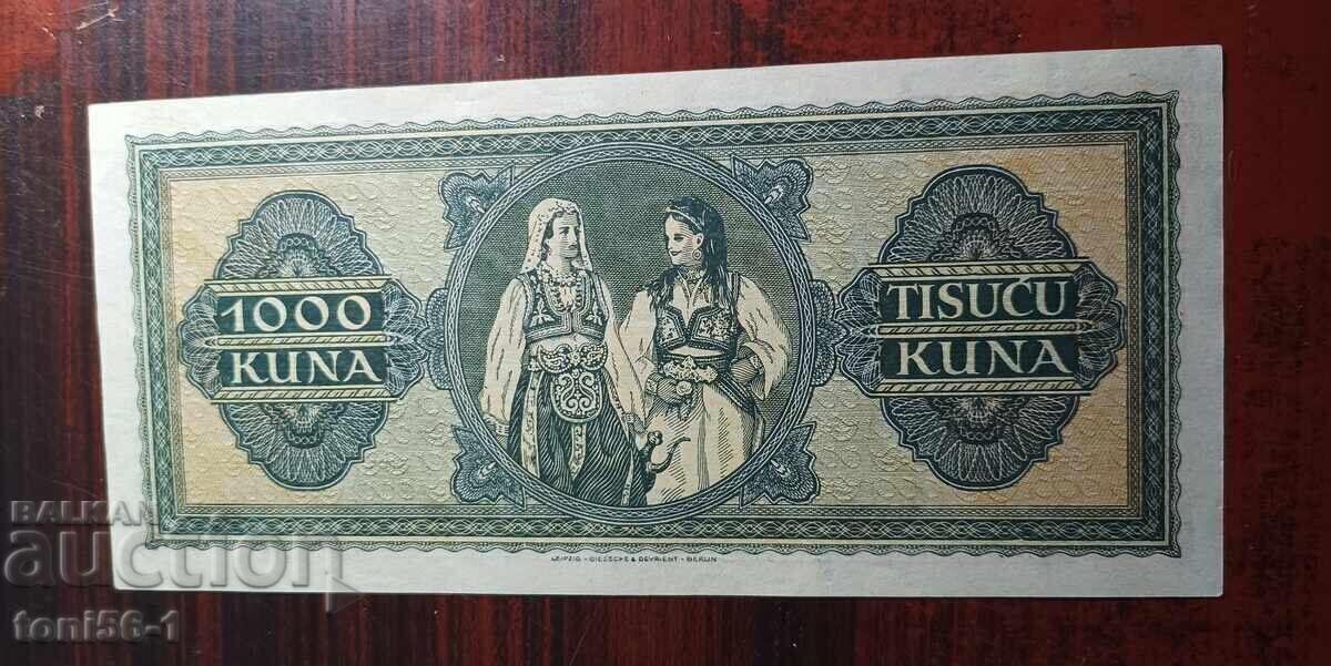 Khŭrvatiya 1000 kuna 1943 g aUNC με τιμή € 18.34 | 35.87 BGN