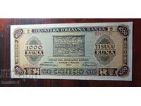 Croatia 1000 Kuna 1943 aUNC