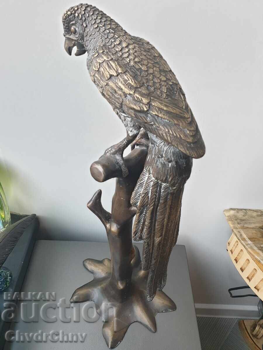 Delivery of Large bronze sculpture/figure of a parrot on a branch Delivery of Large bronze sculpture/figure of a parrot on a branch