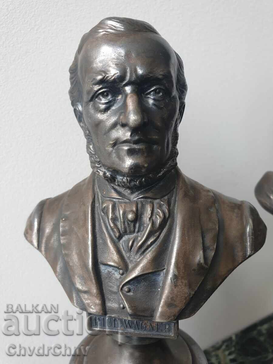 Pair of old silver-plated busts of Wagner-Beethoven/WMF with price € 500.00 | 977.92 BGN