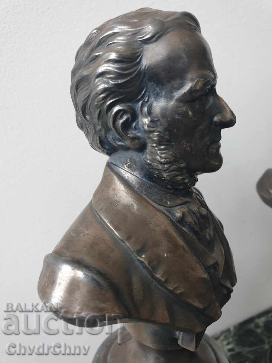 Livrarea Pereche de busturi vechi argintate Wagner-Beethoven/WMF