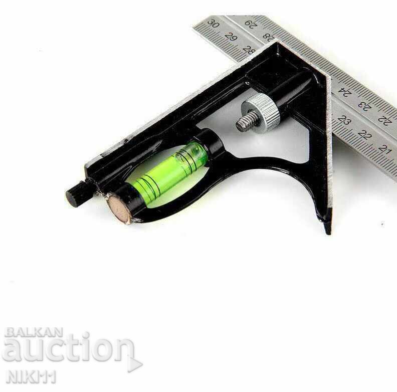 Metal right angle with level 30 cm, detail drawing with price 16.00 BGN | € 8.18