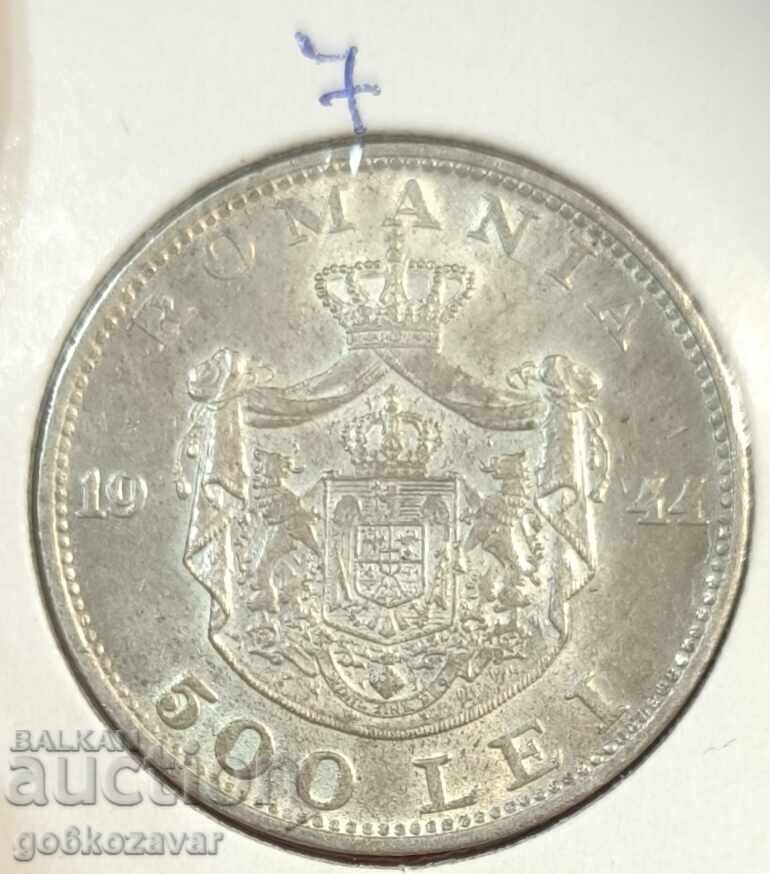 Аукцион Румъния 500 лей 1944г UNC Сребро, Брутална монета ! ! !