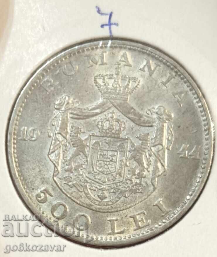 Romania 500 Lei 1944 UNC Silver, Brutal coin! ! ! - 5