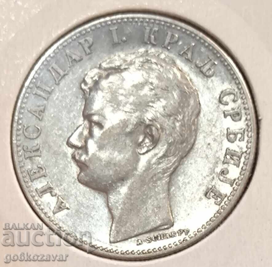 Livrarea Serbia 2 Dinari 1897 Argint ! Monedă de top ! Colecție !