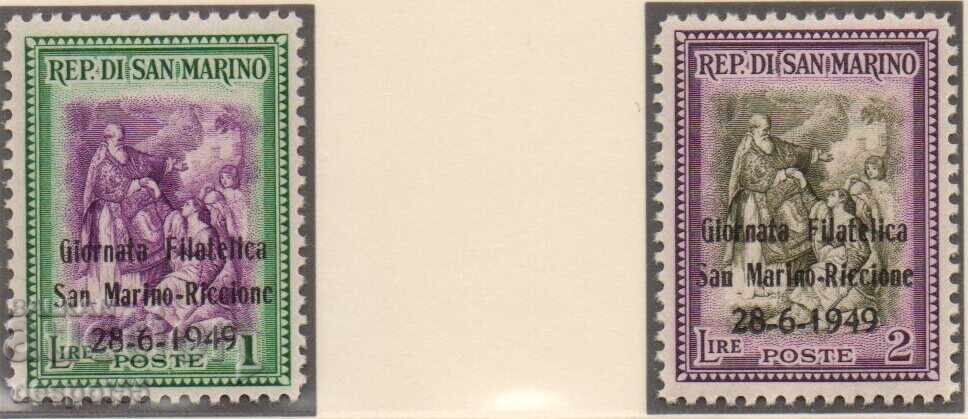 1949. Сан Марино. Ден на пощенската марка. Надп.