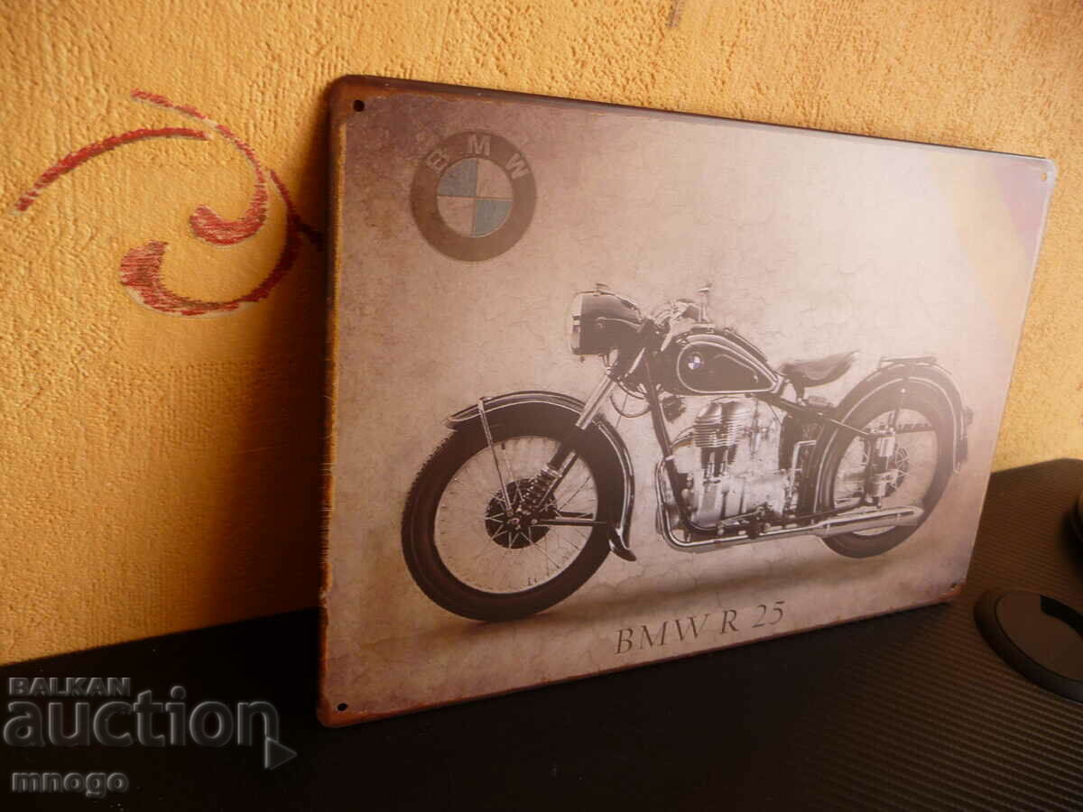 Metal plate BMW R 25 retro motorcycle BMW old fans with price 22.00 BGN | € 11.25