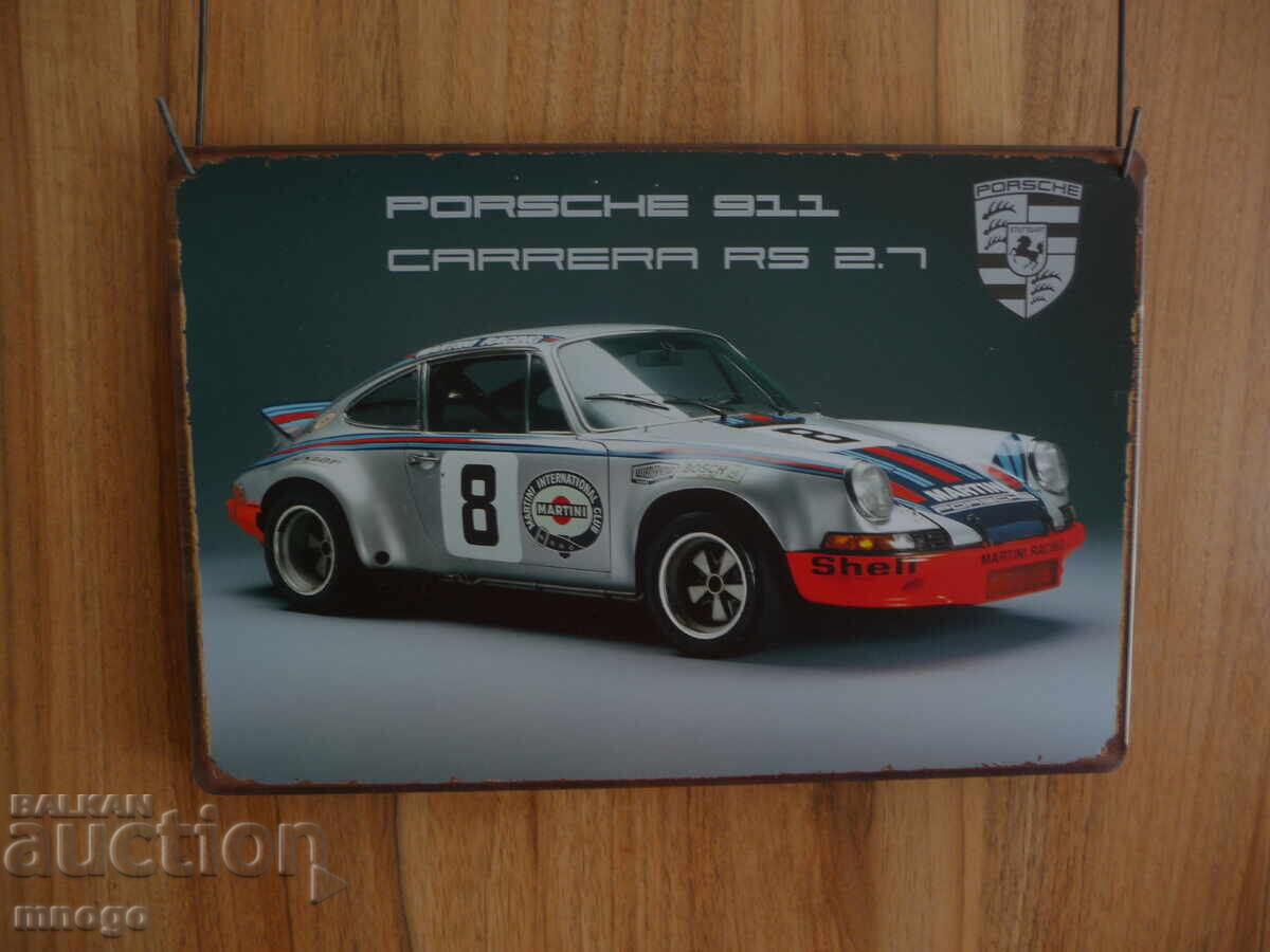 Μεταλλική πλάκα Porsche 911 Carrera RS 2.7 σπορ ράλι Shell