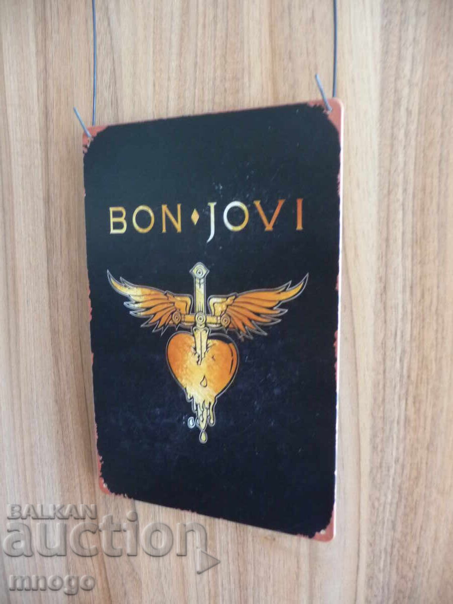 Plăcuță metalică Bon Jovi rock clasic Bon Jovi rocker chitară cu preț 22.00 BGN | € 11.25