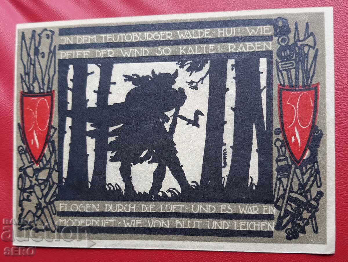 Banknote-Germany-S.Rhein-Westphalia-Detmold-50 pfennig 1920