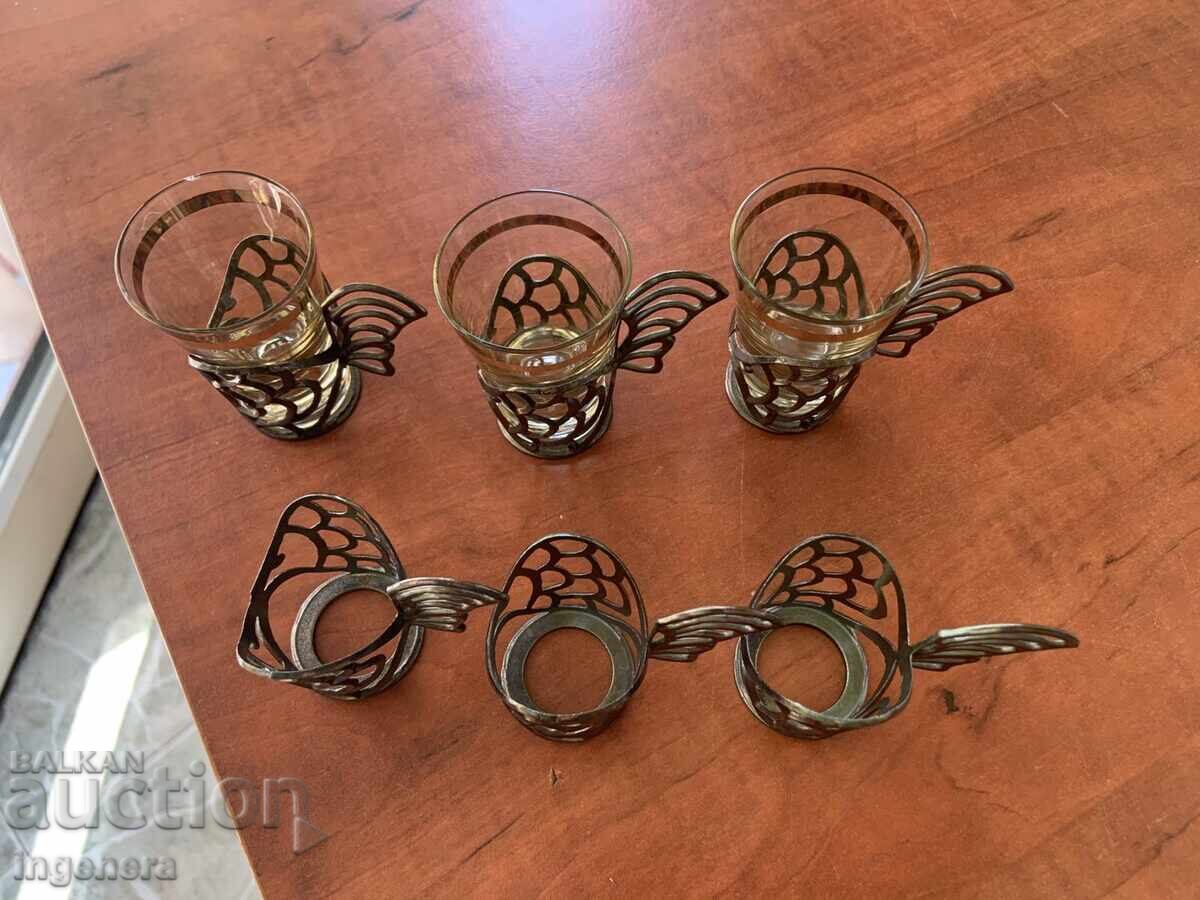 ΜΕΤΑΛΛΙΚΑ ΣΕΡΒΙΤΣΙΑ ΓΙΑ ΠΟΤΗΡΙΑ ΣΕ ΣΧΗΜΑ ΨΑΡΙΟΥ - 6 ΤΕΜ με τιμή 47.00 BGN | € 24.03 ΜΕΤΑΛΛΙΚΑ ΣΕΡΒΙΤΣΙΑ ΓΙΑ ΠΟΤΗΡΙΑ ΣΕ ΣΧΗΜΑ ΨΑΡΙΟΥ - 6 ΤΕΜ με τιμή 47.00 BGN | € 24.03