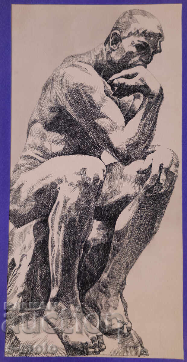 Γραφικά, φιγούρα με ανθρώπινη μορφή, ξηρή χάραξη, γυμνό σώμα με τιμή 150.00 BGN | € 76.69