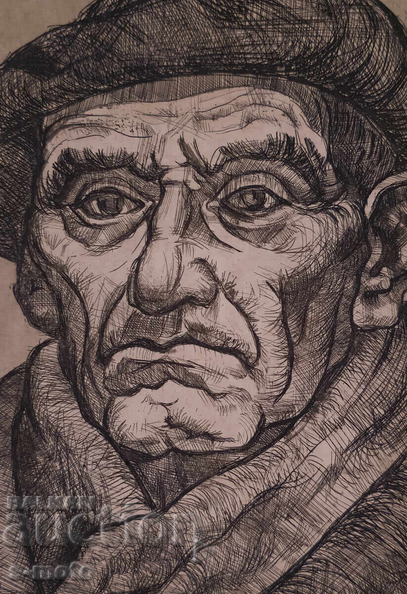 Licitație Grafică, portret, acvaforte 1971