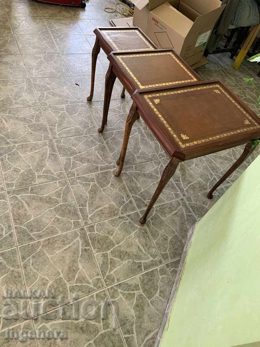 TABLE TABLE TABLES TYPE ZYGON IN CHIPPENDALE STYLE - 3 PCS - 7 TABLE TABLE TABLES TYPE ZYGON IN CHIPPENDALE STYLE - 3 PCS - 7