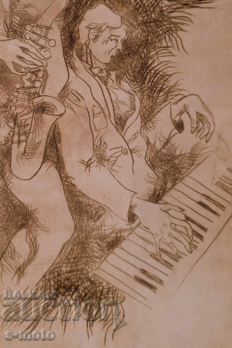 Ιορδάνης Ιβάνοφ, χαρακτικό, ξηρή χάραξη - 5