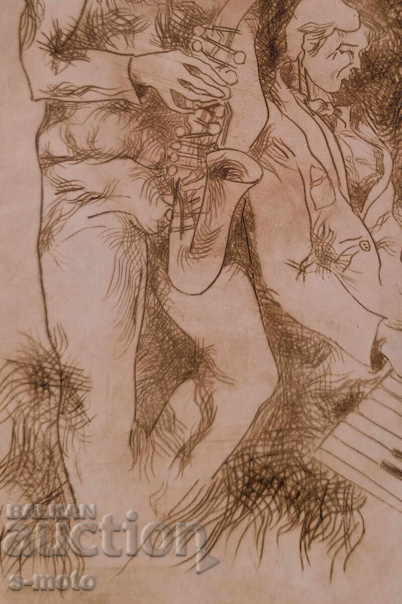 Ιορδάνης Ιβάνοφ, χαρακτικό, ξηρή χάραξη - 6