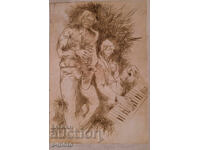 Ιορδάνης Ιβάνοφ, χαρακτικό, ξηρή χάραξη