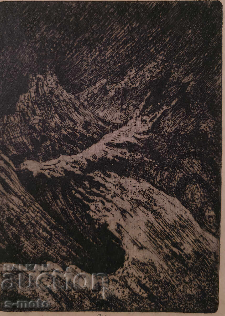 Παλιά χαρακτική, οξύγραφη θαλασσινά κύματα - 5 Παλιά χαρακτική, οξύγραφη θαλασσινά κύματα - 5